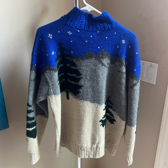Lauren Ralph Lauren Blue and Gray Ski Sweater - Picture 2 of 5